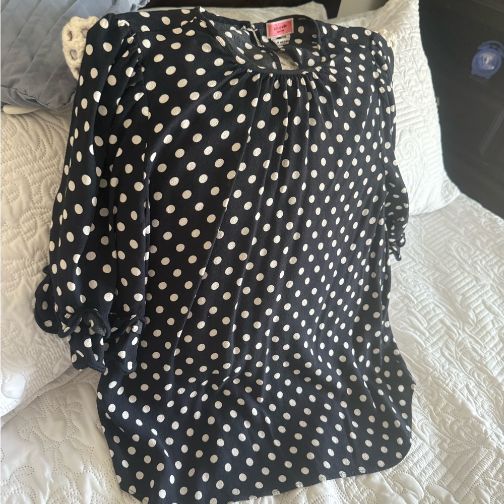 Black and White Polka Dot Women's Top